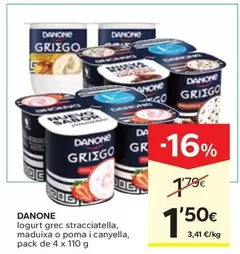 Danone - Iogurt Grec Stracciatella, Maduixa O Poma I Canyella