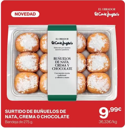 El Corte Inglés - Surtido De Bunuelos De Nata, Crema O Chocolate
