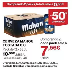 Mahou - Cerveza 0,0 Tostada