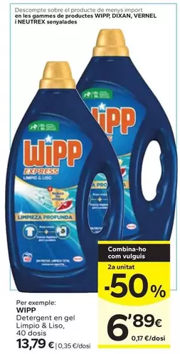 Wipp Express - Limpio & Liso Detergente En Gel