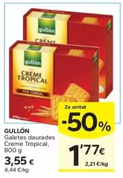 Gullón - Galetes Daurades Creme Tropical