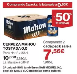 Mahou - Cerveza 0,0 Tostada