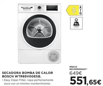 Bosch - Secadora Bomba De Calor Wtr85v00esb