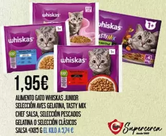 Whiskas - Alimento Gato Junior Seleccion Aves Gelatina, Tasty Mix Chef Salsa, Seleccion Pescados Gelatina O Seleccion Clasicos