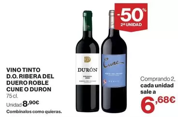 Cune - Vino Tinto D.o. Ribera Del Duero Roble o O Duron