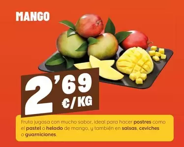 mango - Fruta Jugosa Con Mucho Sabor, Ideal Para Hacer Postres Como El Paste O Helado De Mango Y Tambien En Salsas, Ceviches O Guarniciones