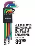Ironside - Juego Llaves Hexagonales De Punta De Bola Brazo Largo 9 Pzs
