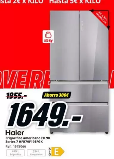 Haier - Frigorifico Americano Fd 90 Serie 9 Infra9°319EGFK