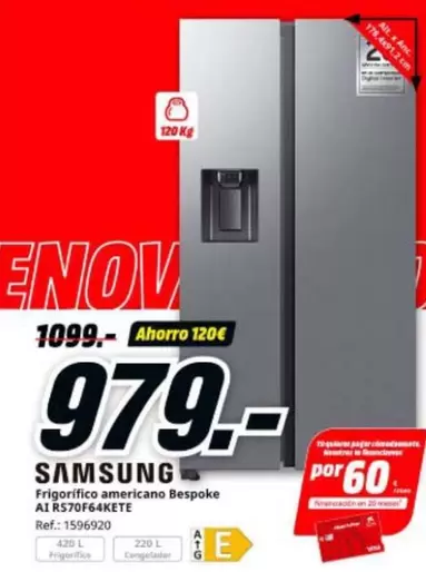 Samsung - Frigorifico Americano Bespoke A 1 RS70F614EETE