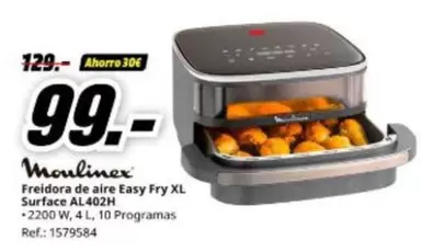 Moulinex - Freidora De Aire Easy Fry Xl Surface A1402h