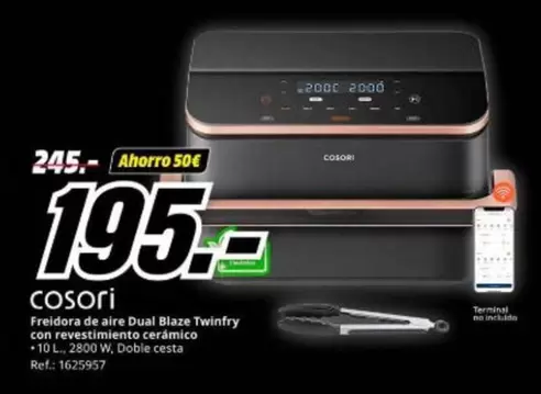 Cosori - Freidora De Aire Dual Blaze Twinfry Con Revestimiento Ceramico