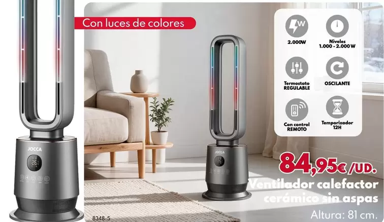 Ventilador Calefactor Ceramico Sin Aspas