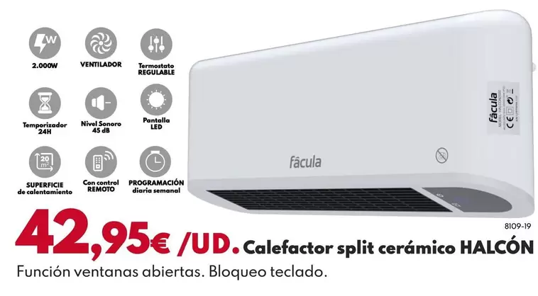 Facula - Calefactor Split Ceramico Halcon