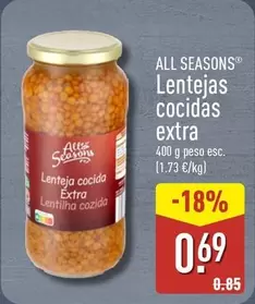 All Seasons - Lentejas Cocidas Extra