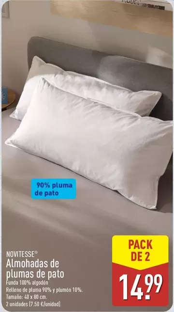 Novitesse - Almohadas De Plumas De Pato