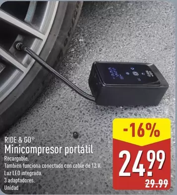 Ride & Go - Minicompresor Portátil