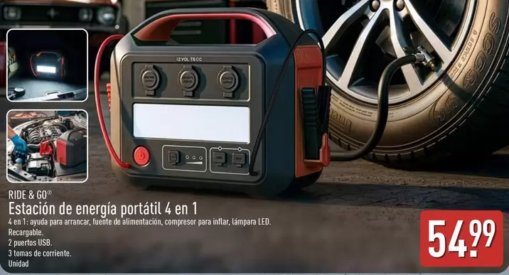 Ride & Go - Estacion De Energia Portátil 4 En 1