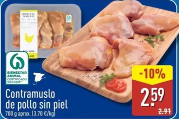 Contramuslo De Pollo Sin Piel