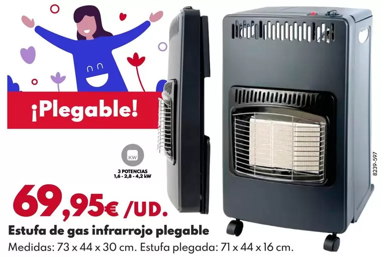 Estufa De Gas Infrarrojo Plegable