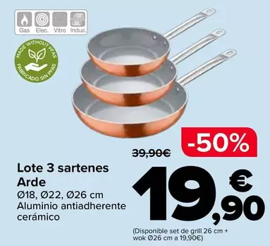 Lote 3 Sartenes Arde