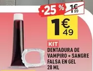 Dentadura De Vaspiro + Sangre Falsa En Gel