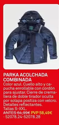 Bricoking - Parka Acolchada Combinada Color Azul