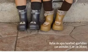 Botas De Agua Barefoot Ajustables Con Animales