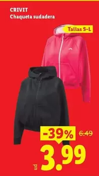 Crivit - Chaqueta Sudadera
