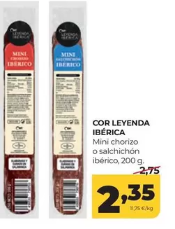 Cor Alimentación - Leyenda Ibérica Mini Chorizo O Salchichón Ibérico