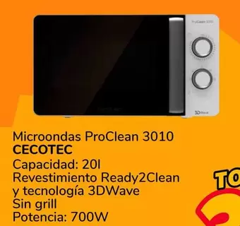 Cecotec - Microondas ProClean 3010
