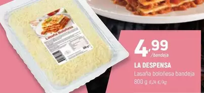 La Despensa - Lasana Bolonesa Bandeja
