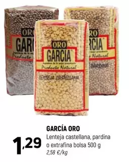 García Oro - Lentejas Castellana, Pardina O Extrafina Bolsa