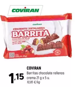 coviran - Barritas Chocolate Rellenos Crema
