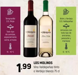 Los Molinos - Vino Valdepenas Tinto O Verdejo Blanco