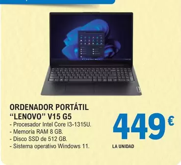 Lenovo - Ordenador Portátil V15 G5