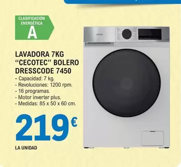 cecotec - lavadora 7kg bolero dresscope 7450