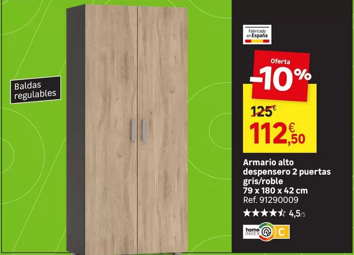 home - Armario Alto Despnnero 2 Puertas Grigrable