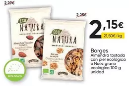 Borges - Almendra Tostada Con Piel Ecologica O Nuez Grano Ecologico