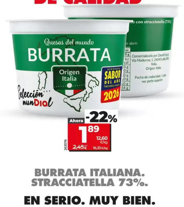 Dia Seleccion Mundial - Burrata Fresca