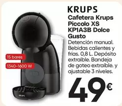 Krups - Cafetera Piccolo XS KPIA3B Dolce Gusto