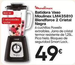 Moulinex - Batidora Vaso LM435810 Blendforce 2 Cristal Negra