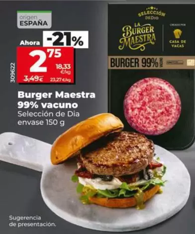 Seleccion De Dia - Burger Maestra 99% Vacuno