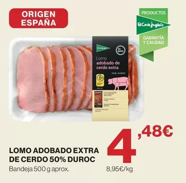 El Corte Inglés - Lomo Adobado Extra De Cerdo 50% Duroc