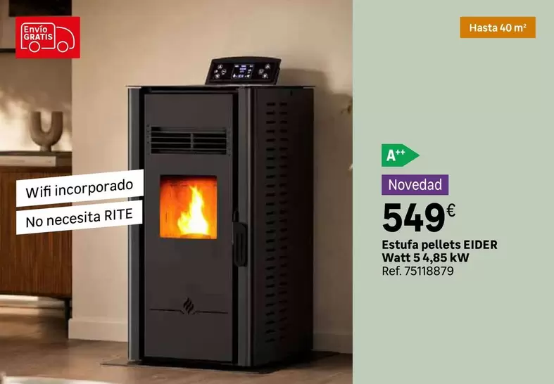 Estufa Pellets Watt 5,48 Kw