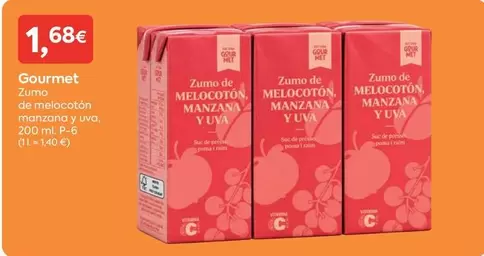 Gourmet - Zumo De Melocoton Manzana Y Uva