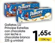 Lu - Galletas Principe Estrellas Con Chocolate Con Leche O Chocolate Blanco