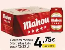 Mahou - Cerveza 5 Estrellas Lata Pack 12x