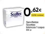 Scottex - Servilletas Blancas 1 Capa