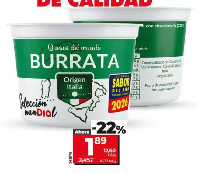 Burrata Italiana Stracciatella 73%