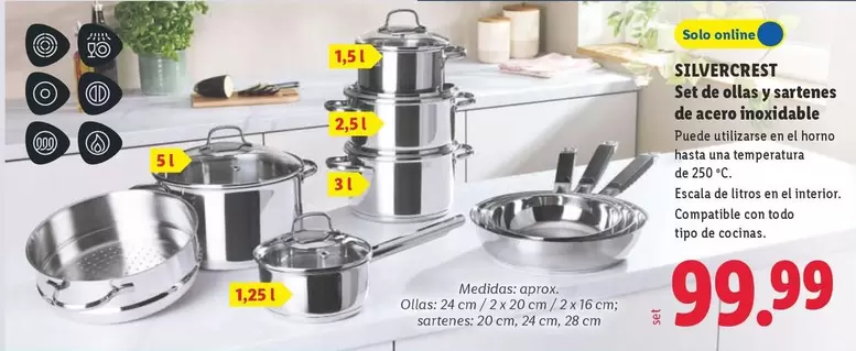 SilverCrest - Set De Ollas Y Sartenes De Esco Inoxidable